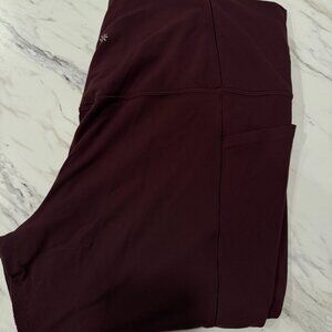 Athleta Maroon Salutation Stash Pocket II Capri Leggings